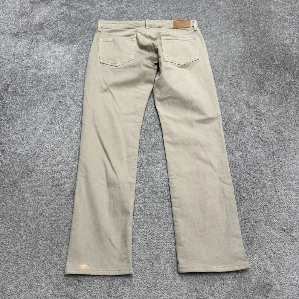 Bonobos Slim Fit Denim Jeans Mens 34x32 Khaki Beige Straight Leg Stretch Cotton